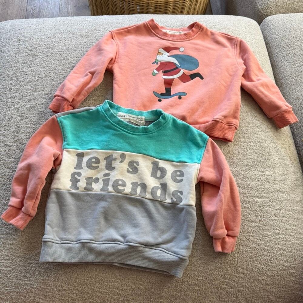 Minimalist Folk Lot of Crewneck Sweaters Girls 1-2‎ Years Cotton Blend
